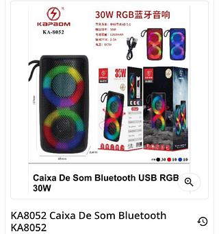Caixa de Som Bluetooth USB-RGB 30W
