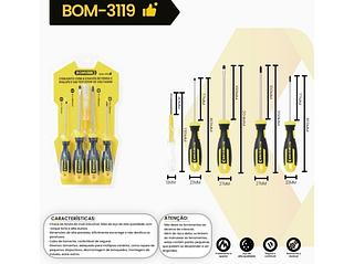 Conjunto 4 Chaves de Fenda e Fhilipis + 1 testador de voltgem