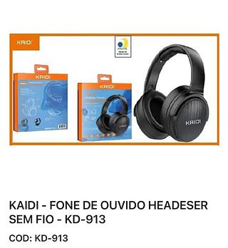 FONE DE OUVIDO BLUETOOTH KAIDI HEADSER SEM FIO