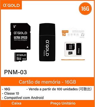 Cartão de Memória 16GB GOLD