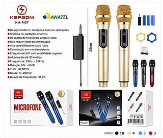 MICROFONE DUPLO SEM FIO KAPBOM