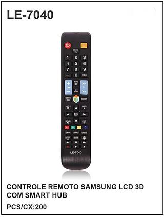 Controle Remoto SAMSUNG LCD 3D C/ SMART HUB