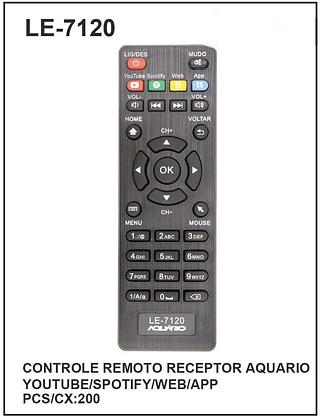 Controle Remoto RECEPTOR AQUARIO YOUTUBE SPOTIFY WEB APP
