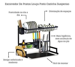 ESCORREDOR DE LOUÇA 65CM 2 ANDARES