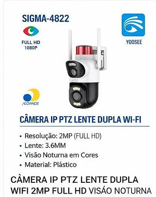 Câmera IP PTZ Lente Dupla Wi-fi