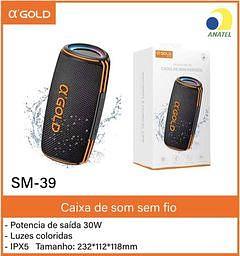 Caixa de Som Bluetooth 30W a prova D`água OL´GOLD