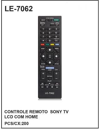 Controle Remoto SONY TV LCD COM HOME