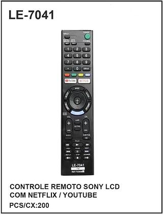 Controle Remoto SONY LCD C/ NETFLIX YOUTUBE