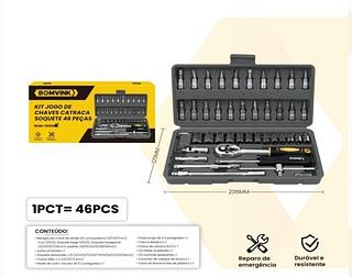 Kit de Chaves Catraca Soquete 46 pçs