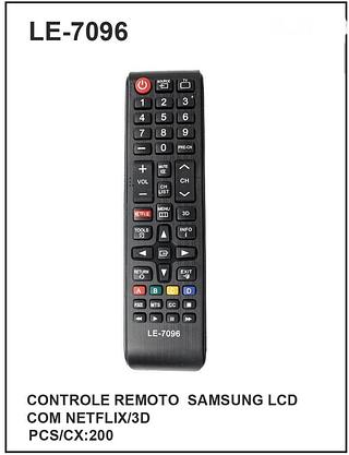 Controle Remoto SAMSUNG LCD C/ NETFLIX 3D
