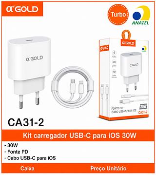 Kit Carregador USB-C para IOS 30W