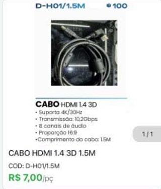 Cabo HDMI 1.4 3D 1,5M