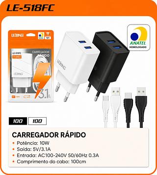 CARREGADOR LELONG USB-C