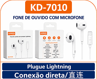 FONE DE OUVIDO COM MICROFONE Plugue Lightning-IPHONE