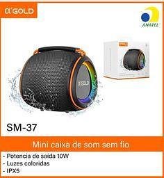 Caixa de Som Bluetooth 10W a prova D`água OL´GOLD