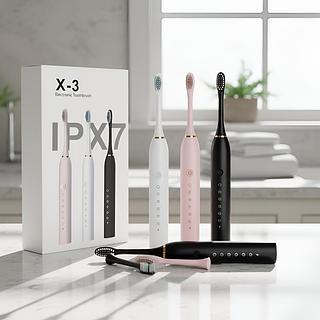 Escova de Dentes Elétrica Ultra-sônica Recarregável 4 cabeça 5V