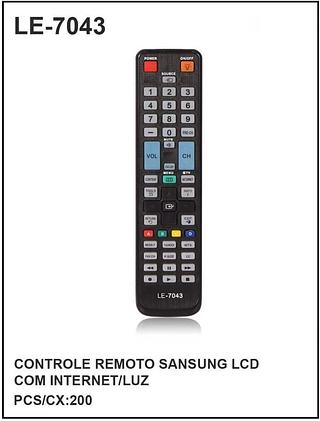 Controle Remoto SAMSUNG LCD C/ INTERNET LUZ