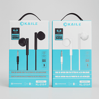 Fone de ouvido fio com microfone