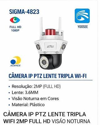 Câmera IP PTZ Lente Tripla Wi-fi