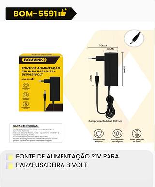FONTE DE ALIMENTAÇÃO PARA PARAFUSADEIRA BIVOLT