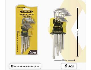 Jogo de chave Torx 9 pçs