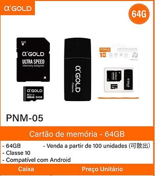 Cartão de Memória 64GB GOLD