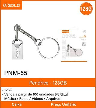 Pendrive Chaveiro 128GB GOLD