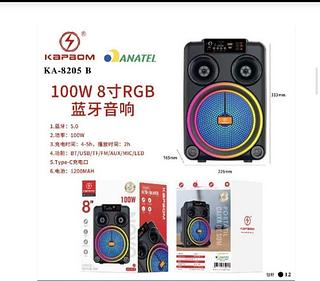 Caixa De Som Bluetooth 100W RGB