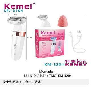 Maquina 3em1 Depilador Pelos Feminino Com Escova Massagem Facial
