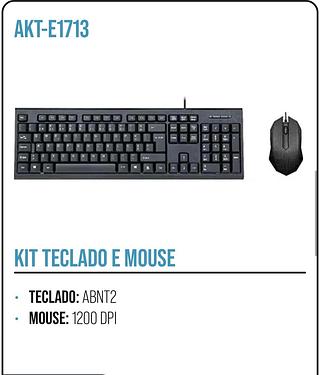 KIT Teclado ABNT2 e Mouse 1200 DPI