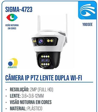 Câmera IP PTZ Lente Dupla Wi-fi ZMP FULL HD Visão Noturna