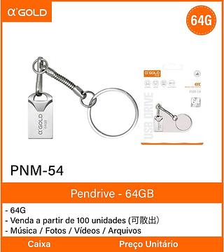 Pendrive Chaveiro 64GB GOLD
