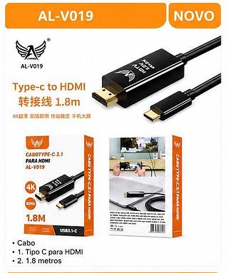CABO TIPO C PARA HDMI 1.8M