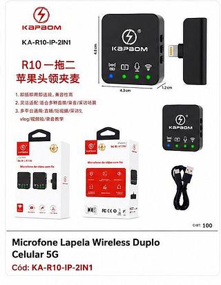 MICROFONE LAPELA WIRELESS DUPLO