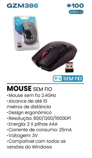 MOUSE sem fio 2.4GHz