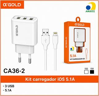 Kit Carregador IOS 5.1A-3USB