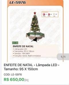 Enfeite de Natal Lampada Led Tm: 95x150cm