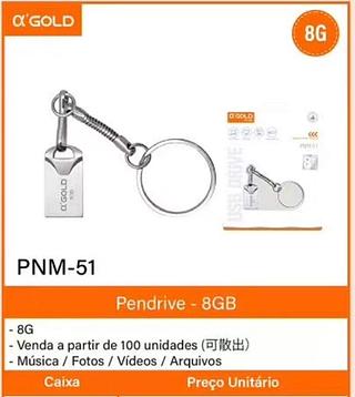 Pendrive Chaveiro 8GB GOLD