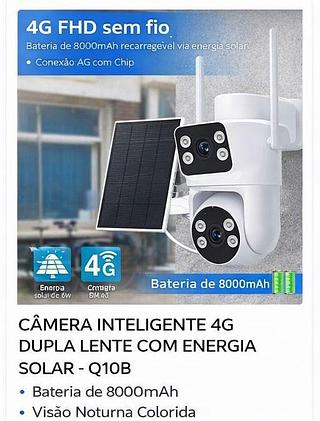 Câmera Inteligente 4G Dupla Lente com Energia Solar